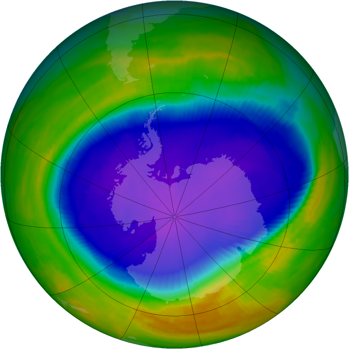 Antarctic ozone map for 15 October 1998